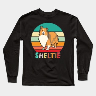 Vintage Retro Sheltie Long Sleeve T-Shirt